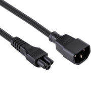 Allteq - C14 naar C5 apparaatsnoer - 2 meter - Zwart