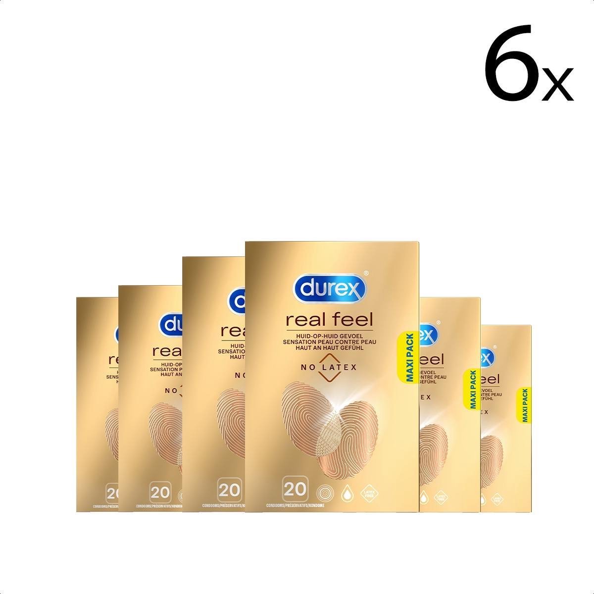 Durex Condooms Nude Real Feel - Latexvrij - 6 x 20 stuks