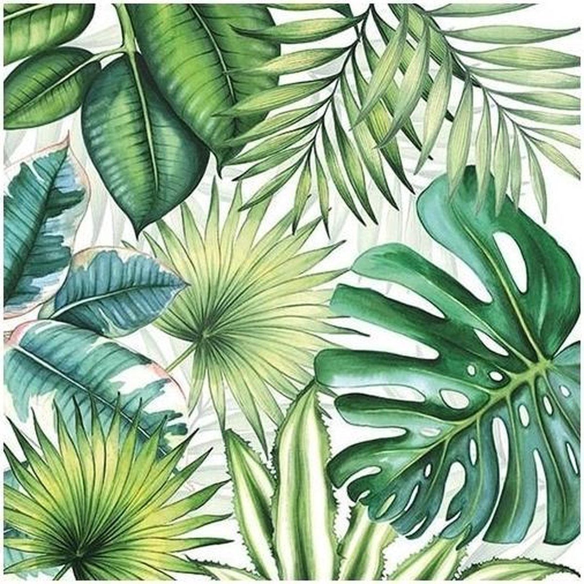 100x Tropische / jungle thema servetten 33 x 33 cm - Papieren servetten 3-laags - Feestartikelen
