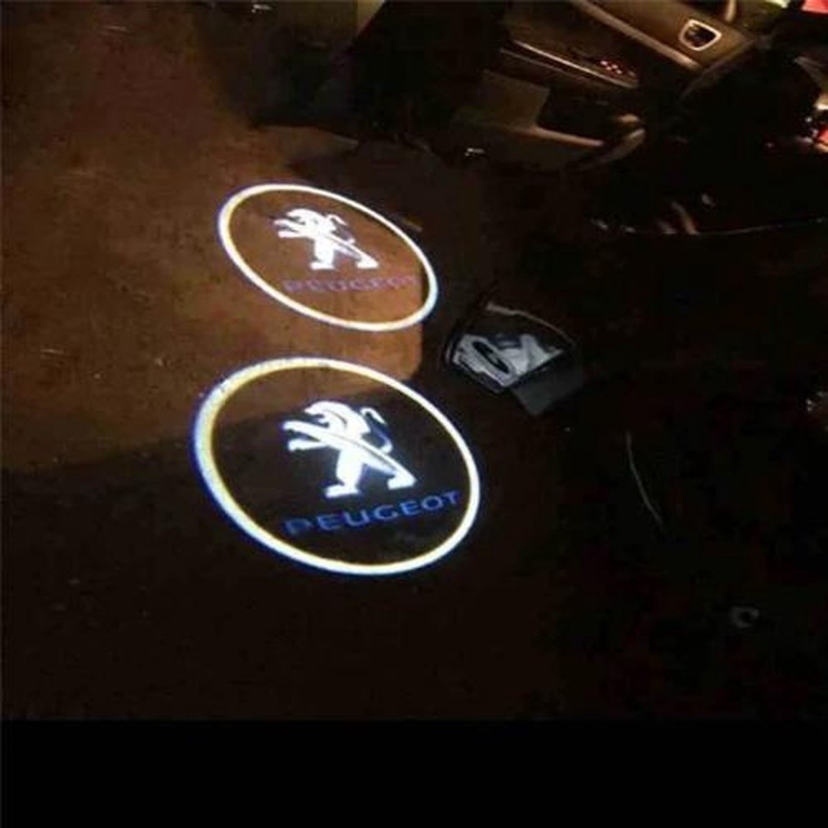 Auto Logo Projector Peugeot - Draadloos - 2 stuks