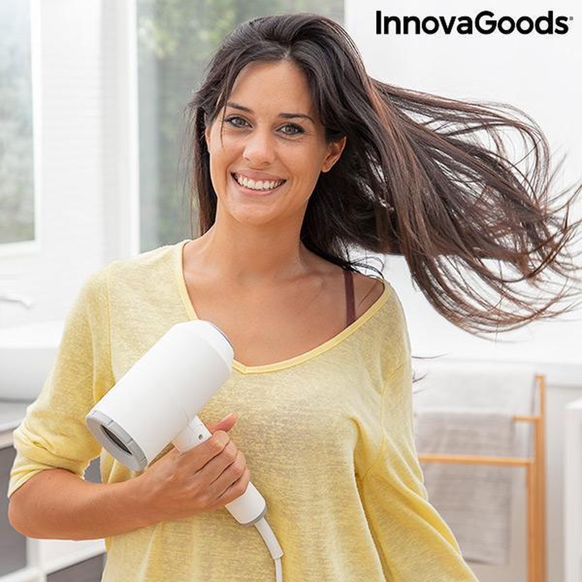 Opvouwbare Ionische Haardroger met Accessoires Ventio InnovaGoods 1600W Wit/grijs