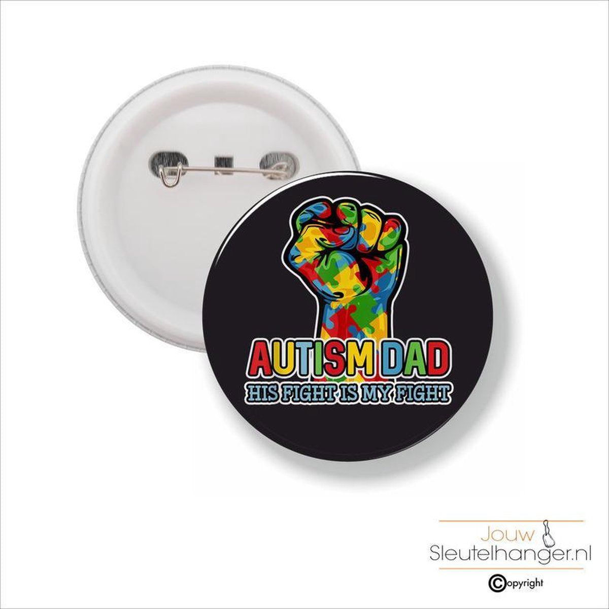 Button Met Speld 58 MM - Autism Dad