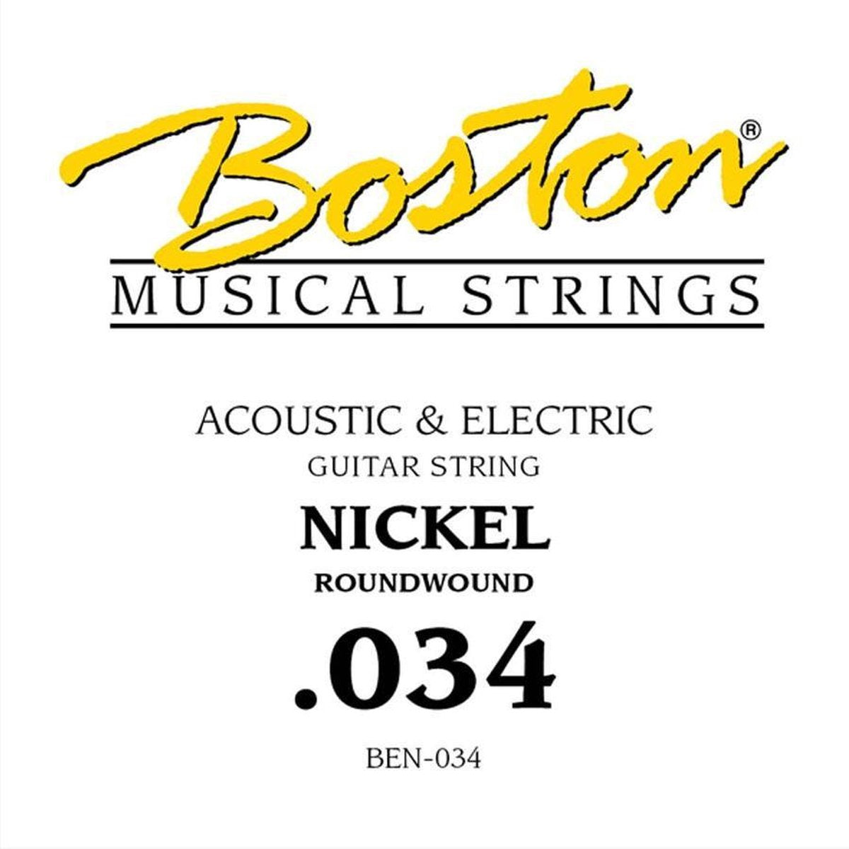 Snaar elektrische/akoestische gitaar Boston BEN-034 Nickel roundwound .034