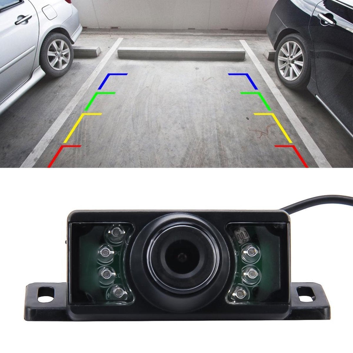 7 LED IR infrarood waterdichte nachtzicht achteruitrijcamera voor auto GPS