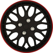 AutoStyle Wieldoppen 13 inch Missouri matzwart - Rode rand