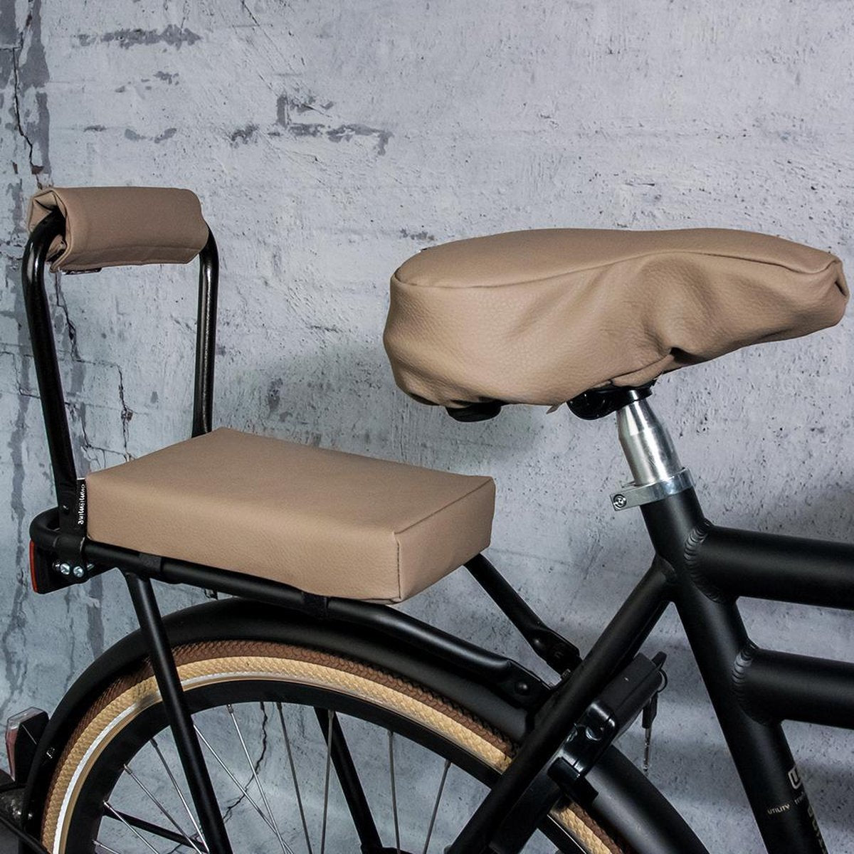 Bagagedrager-kussen Ohmiomine Leather Look Taupe 015
