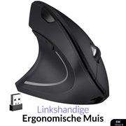Nintai® Rubigo - Ergonomische muis - Linkshandig - Draadloze verticale muis - Tot 10 meter bereik - Voor Windows en Mac - Tegen een muisarm