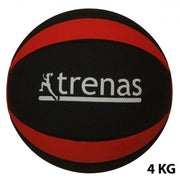 Trenas - Pro Medicijnbal - Medicine bal - Rubber - 4 kg - Zwart-Rood