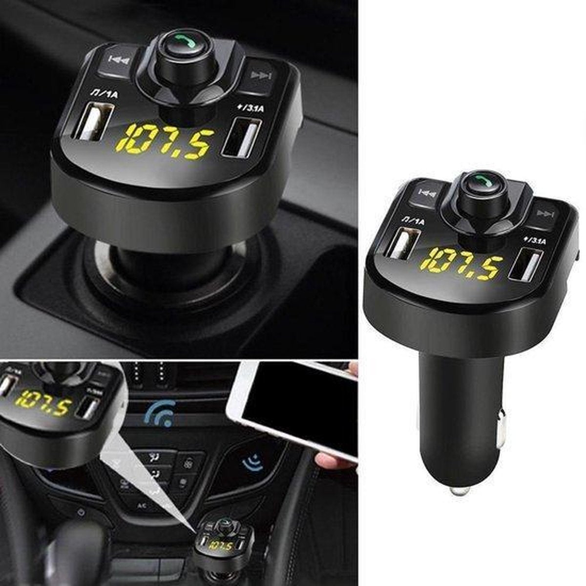 Auto MP3 Speler Fm-Auto bluetooth/ Draadloze bluetooth-oplader zonder installatie-Draadloze Carkit-Lader-Adapter-Radio-USB Poort- Auto Accessoires -Muziek-Handsfree Bellen-Auto