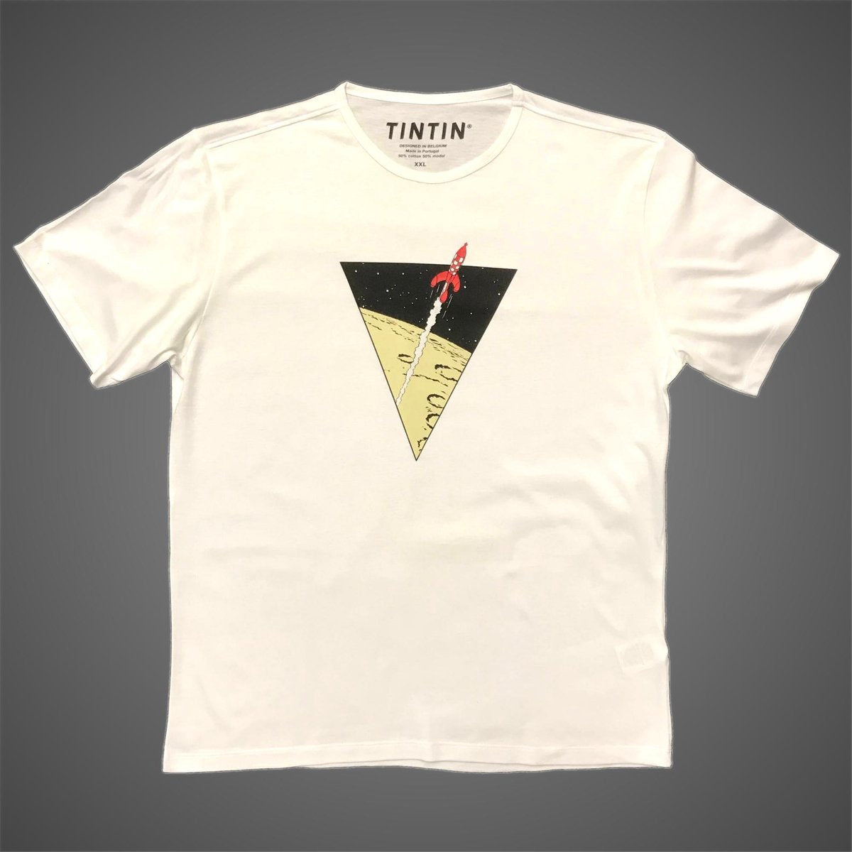 T-shirt Raket Kuifje - Wit - Extra Extra Large