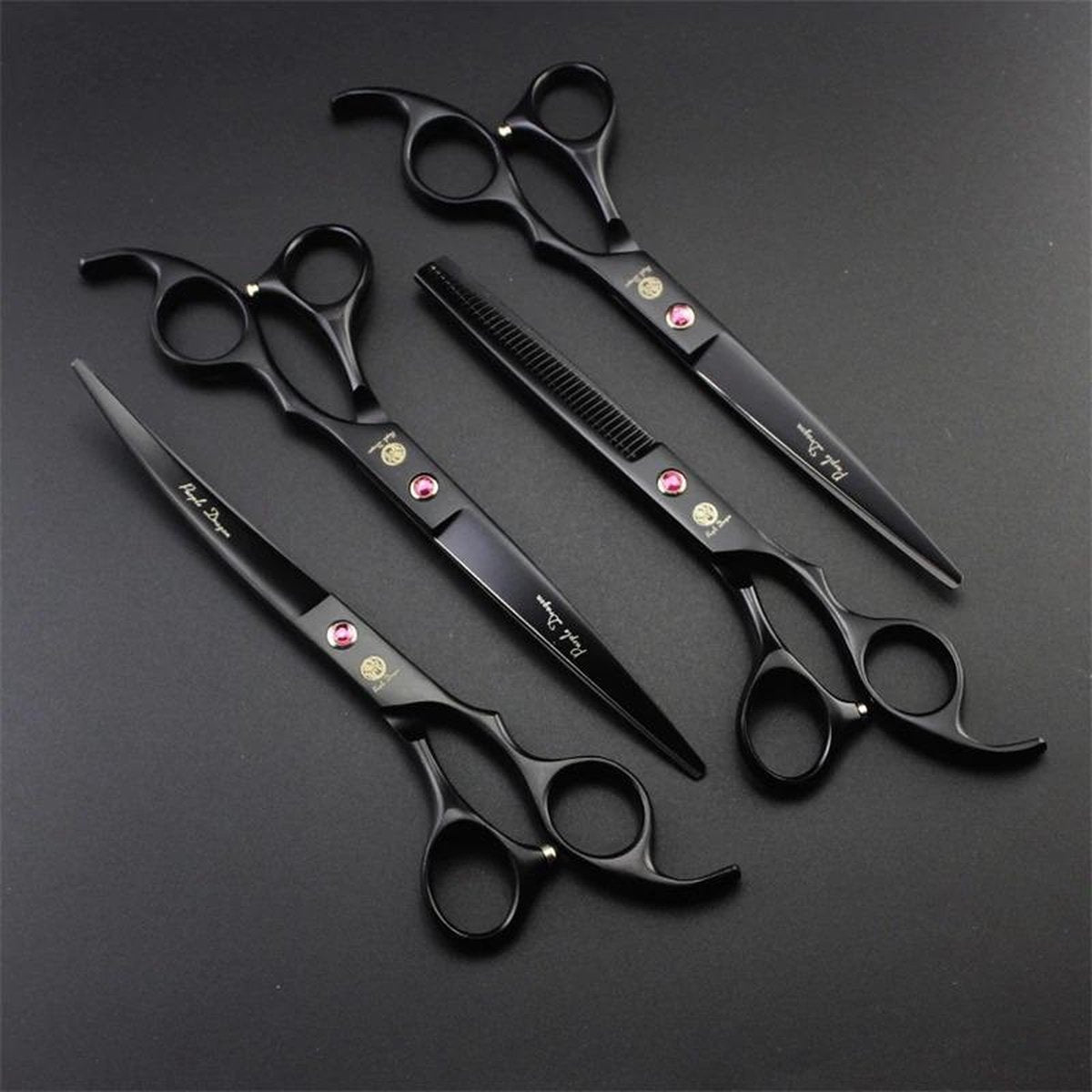 Dexters® Profesionele 7-Delige Huisdier Knipset - Scharenset - Effileerschaar  - Trimset - Trimschaar Voor Honden  - Effileerschaar Hond - Trimmen Hond - Huisdier Trimmer - Deluxe trimset - katten - Hond Knippen