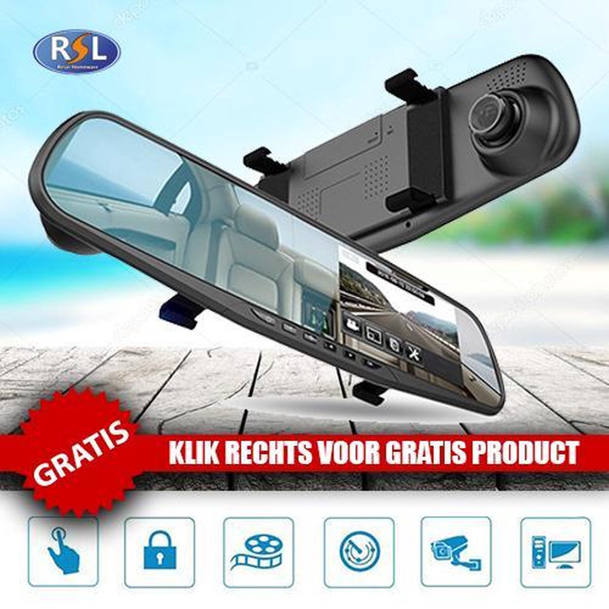 Resal Front View Dash Cam Auto Camera Met 4