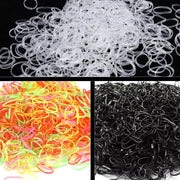 Glim Haar elastiekjes - Kleine elastiekjes - 1500 stuks - Transparant + Zwart + Gekleurd - Haaraccessoires