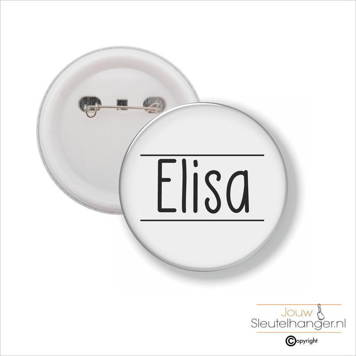Button Met Speld 58 MM - Elisa