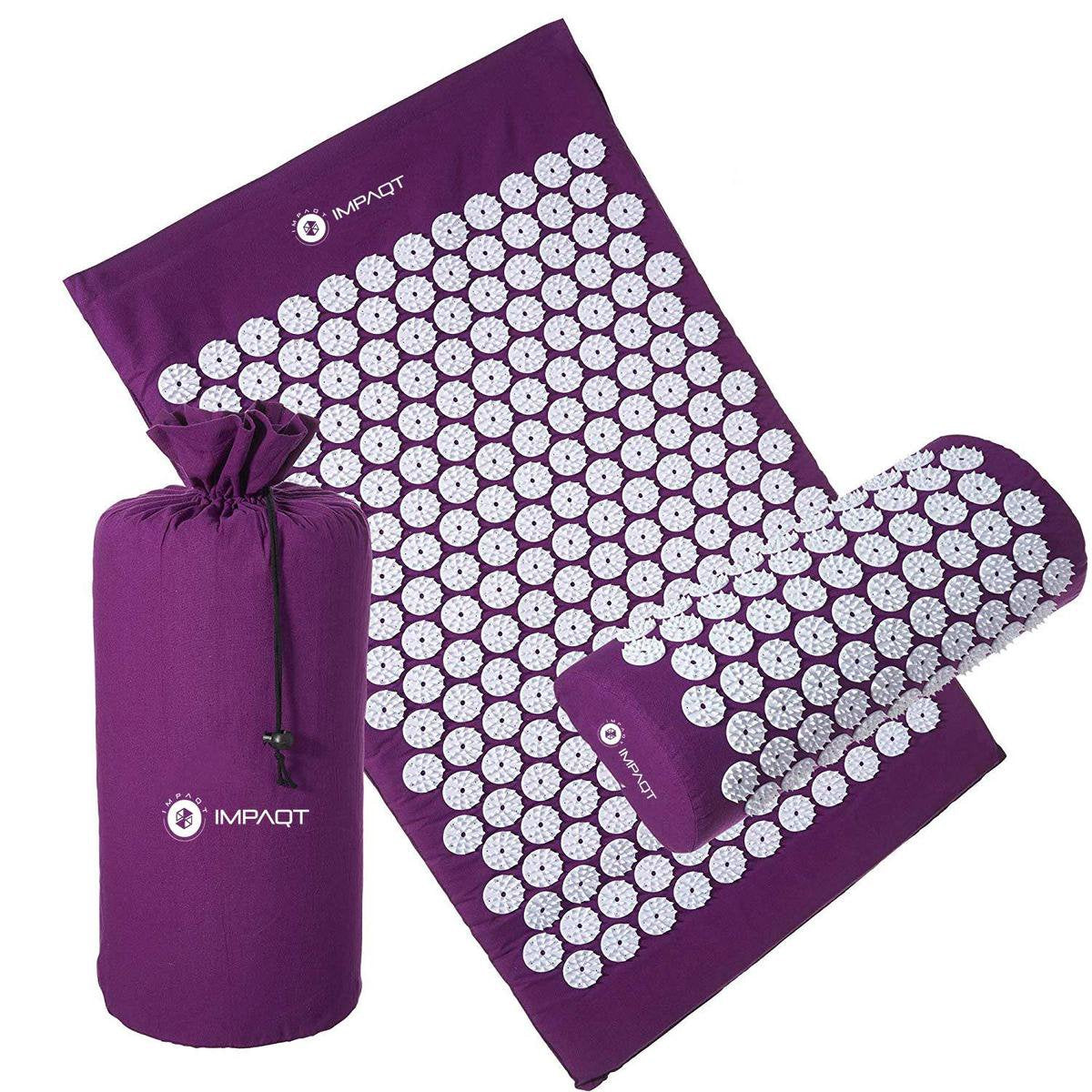 IMPAQT spijkermat - acupressuur mat - acupunctuur mat - acupressure mat – groot model – Paars (68cm x 42 cm)