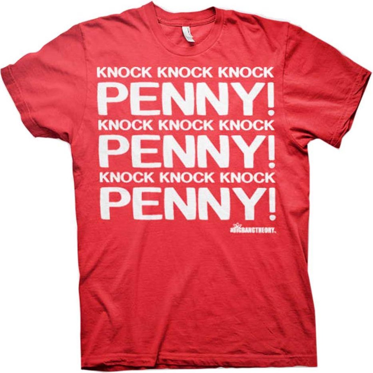 The Big Bang Theory Heren Tshirt -2XL- Penny Knock Knock Knock Rood