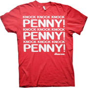 The Big Bang Theory Heren Tshirt -2XL- Penny Knock Knock Knock Rood