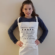 Keukenschort met grappige tekst bedrukt Hotel Mama | katoenen Barbecueschort Keuken BBQ Schort Kookschort Kokschort  | Moederdag Cadeau voor Mama Oma vrouw dames anders dan tekstbord