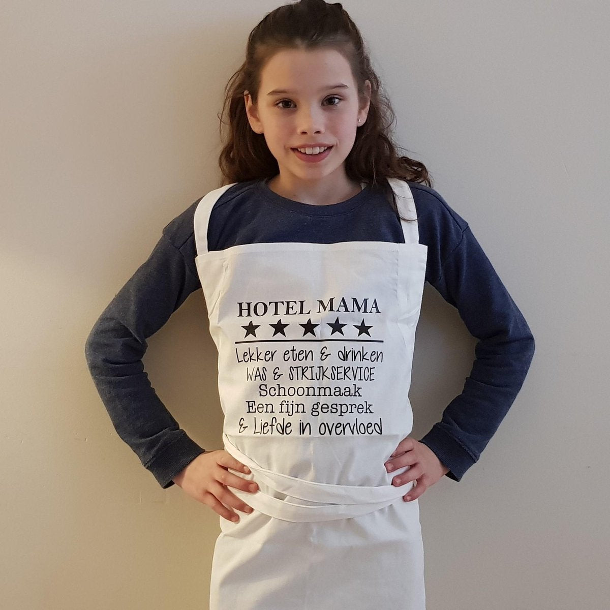Keukenschort met grappige tekst bedrukt Hotel Mama | katoenen Barbecueschort Keuken BBQ Schort Kookschort Kokschort  | Moederdag Cadeau voor Mama Oma vrouw dames anders dan tekstbord