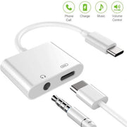 Splitter met DAC | Male USB-C naar Female 3.5mm Jack en Male USB-C| Male USB-C naar Female 3.5mm jack Aux stekker