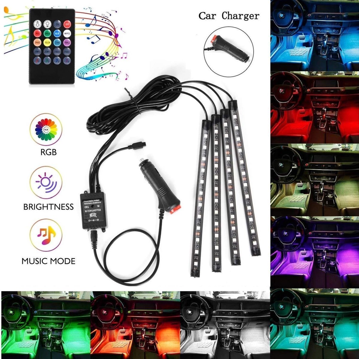 auto led strip - auto interieur verlichting RGB