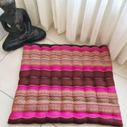 Zabuton – Meditatiemat – Zitkussen - Thais kussen/mat – Extra groot - Kapokvulling – 70x70cm - Roze