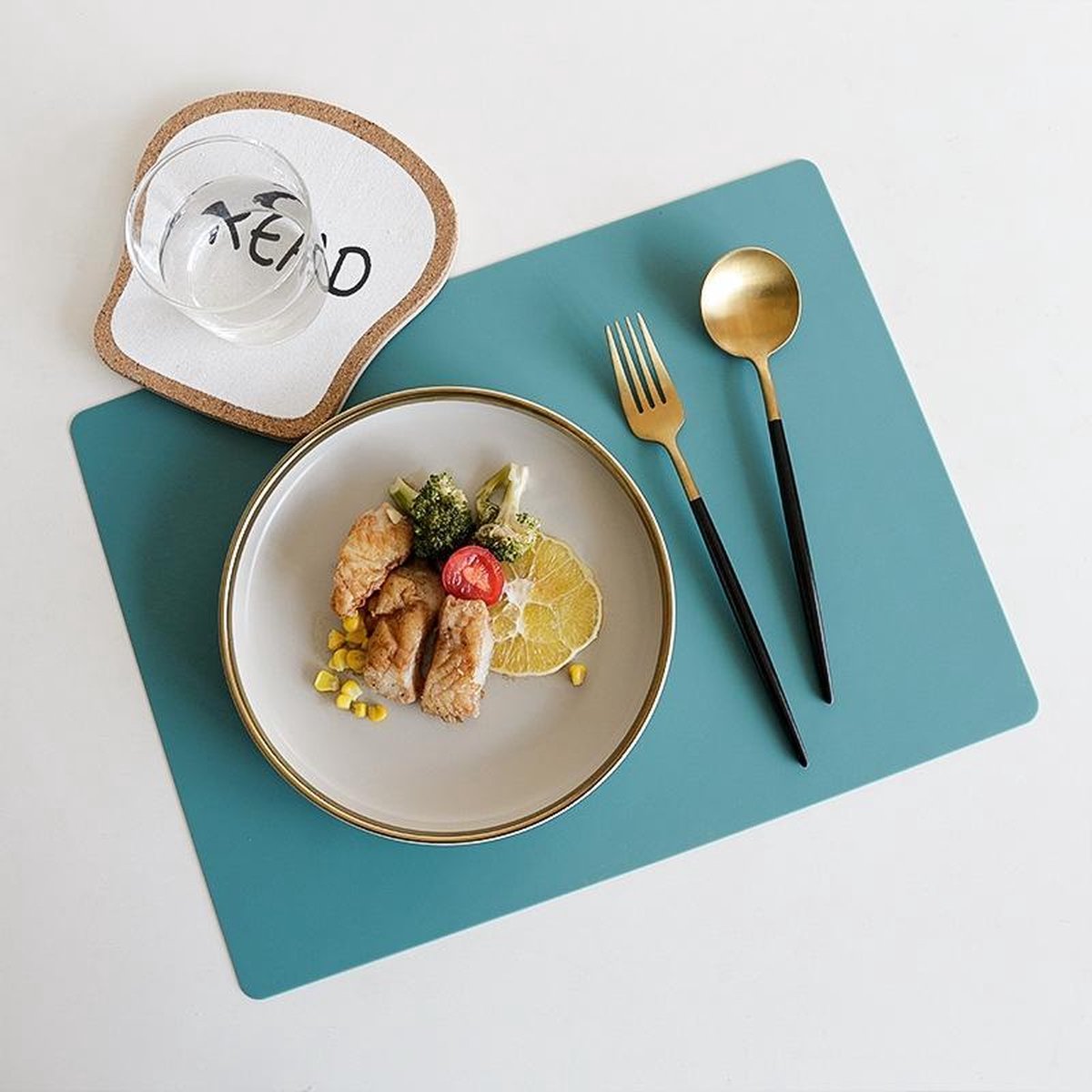 BOTC Placemats - Placemats Kunststof - Placemat Set 2 stuks - 30x40 cm - Blauw