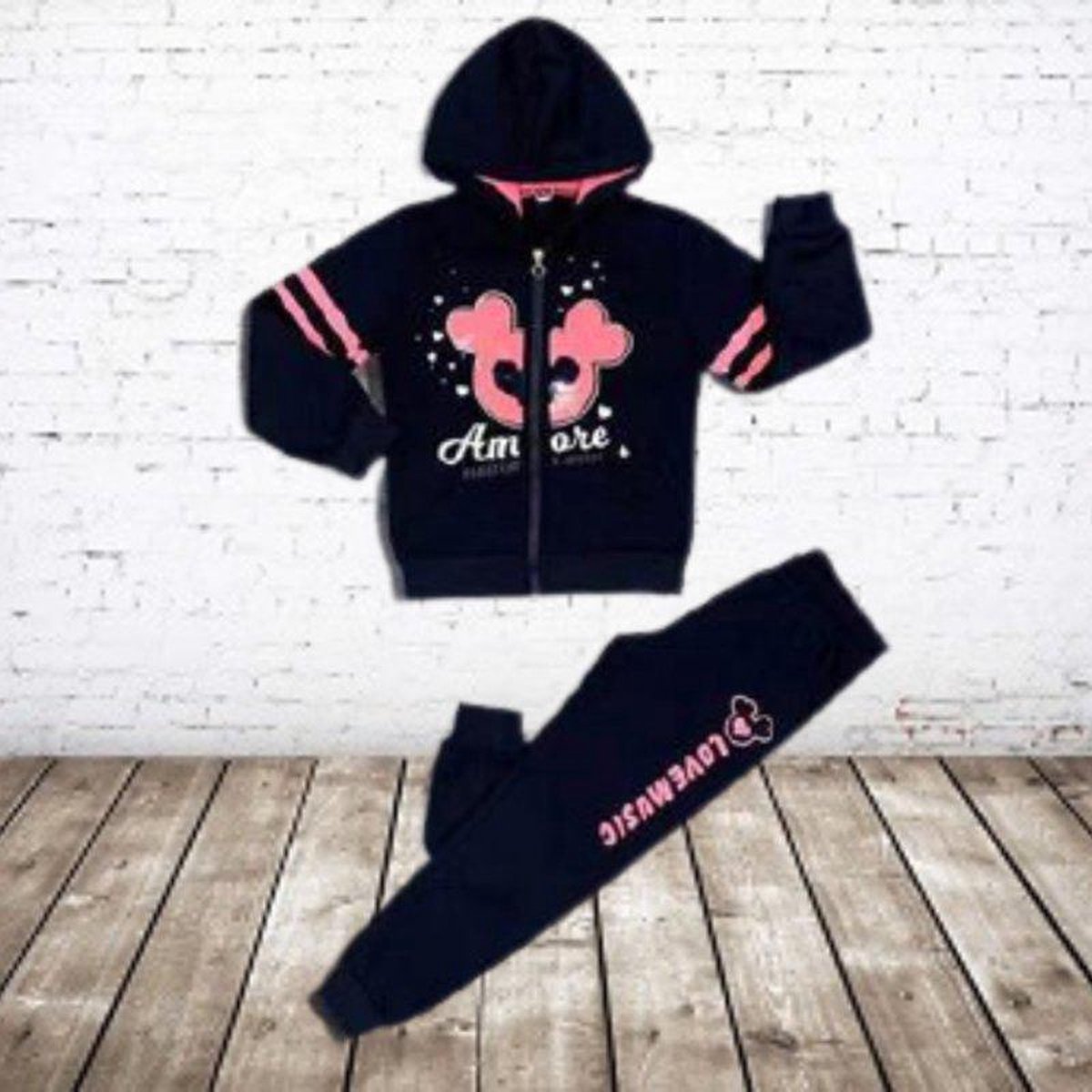 Joggingpak Music zwart - 122/128