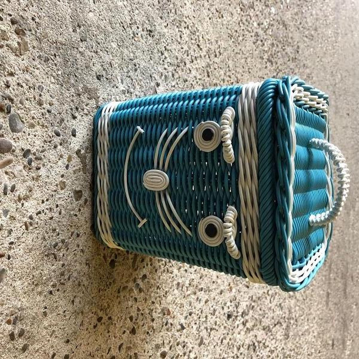 Mandje vierkant blauw