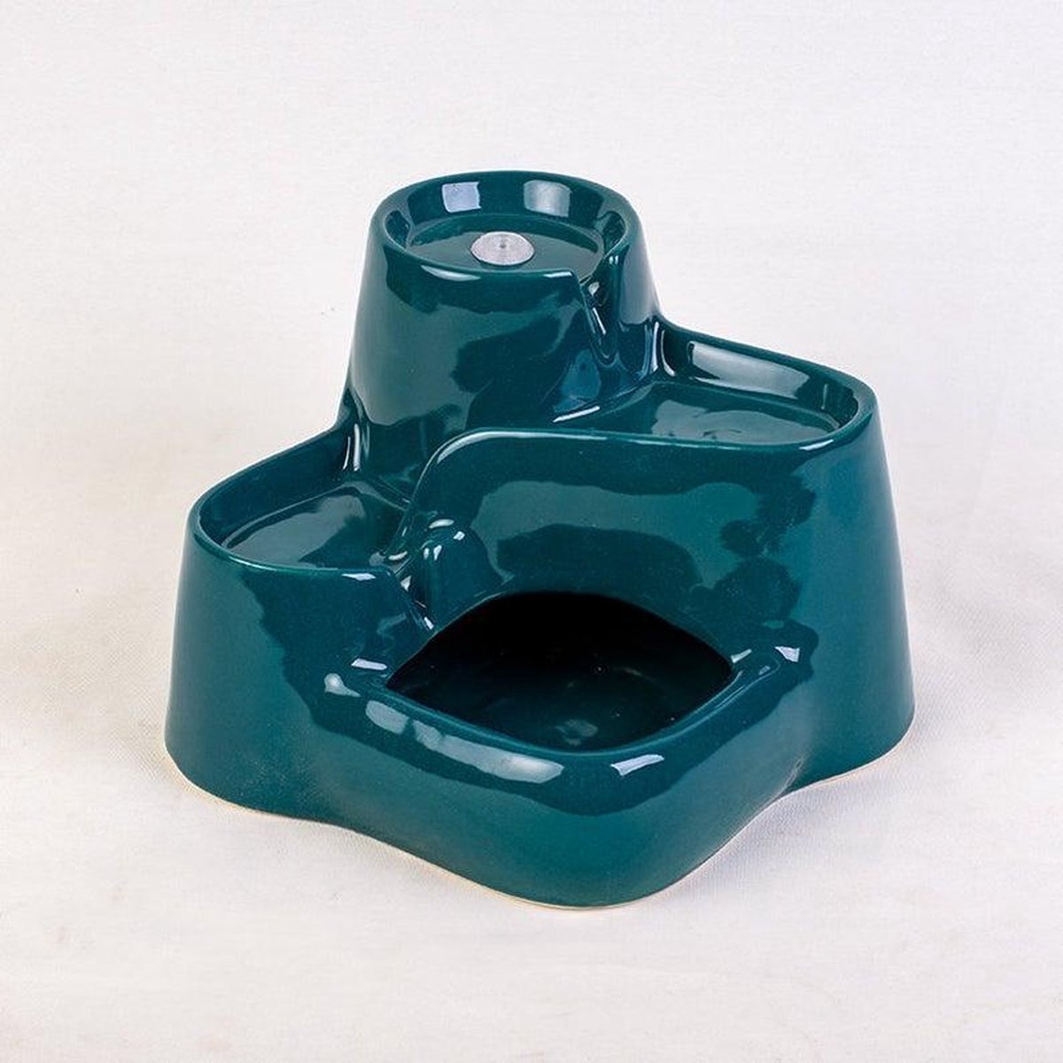 Miaustore kleine keramische drinkfontein - drinkfonteinen - turkoois - groen - blauw - waterbak - 0.6L - keramisch - katten en honden - geen filter nodig