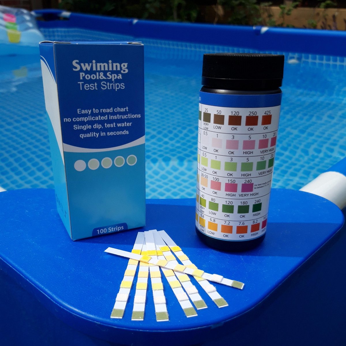 100 STUKS!!!! ipv. 50! - 6 IN 1 - 100 zwembad teststrips - @Swiming - BELANGRIJKSTE waardes - PH en Chloor etc.. - Nederlandse beschrijving - Watertester - Zwembadonderhoud - Test strips - Waterkwaliteit - Jacuzzi - Zwembadwater