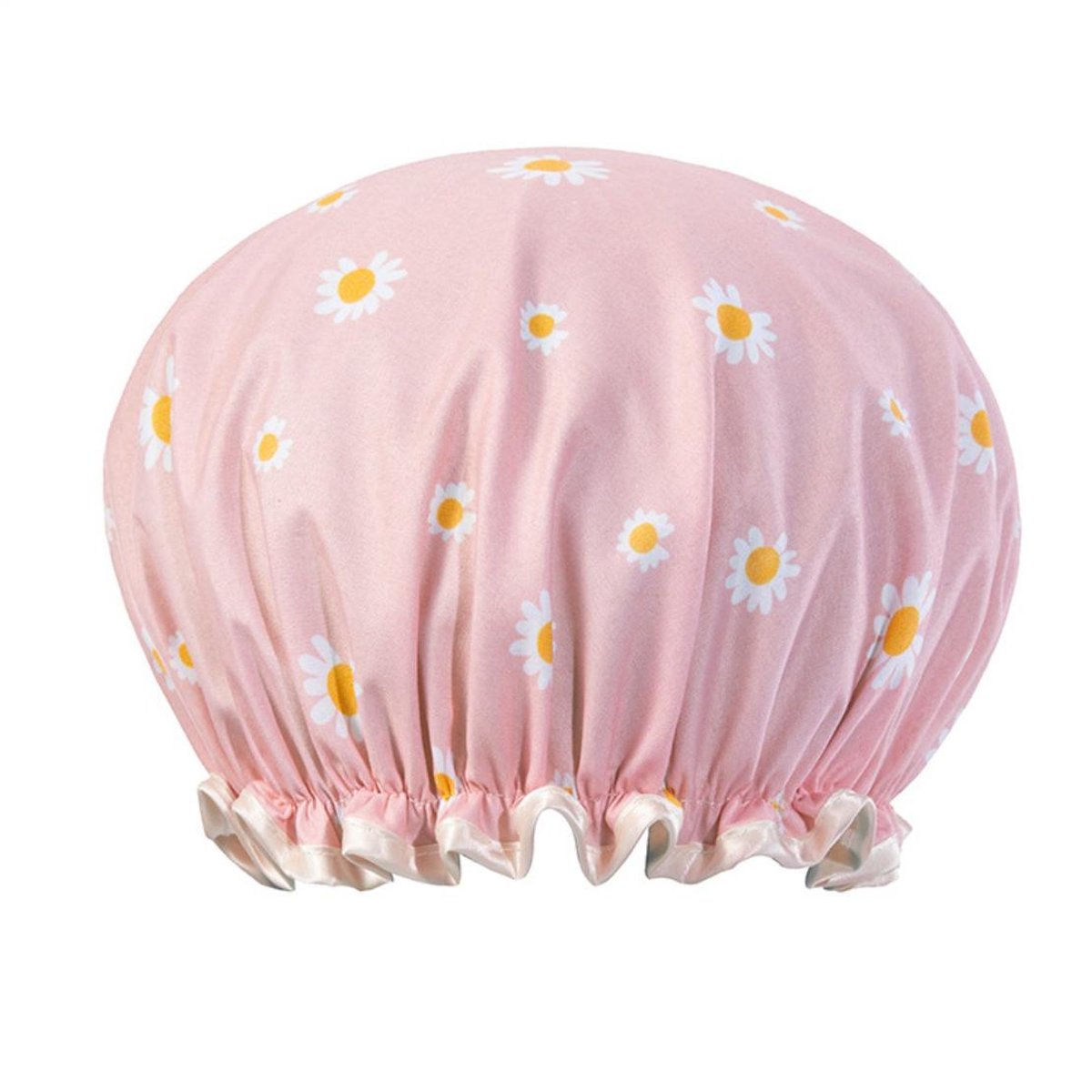 Douchemuts Dames & Meisjes (vanaf 5 jaar) roze madeliefjes - Waterproof - waterdicht - douchecap