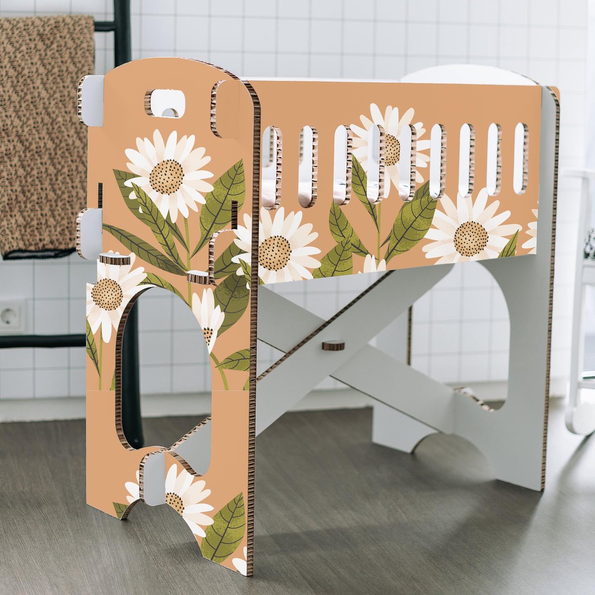 KarTent - Babywieg van Honingraat Karton - Papercrib Zonnebloem - Duurzaam karton - CE gekeurd