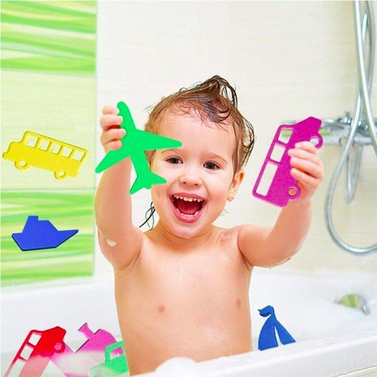 ProductGoods - 20 Leuke Diverse Voertuigen Badspeeltjes - Auto - Bus - Trein - Vliegtuig - Boot - Kinderen - Baby's - Prikkers