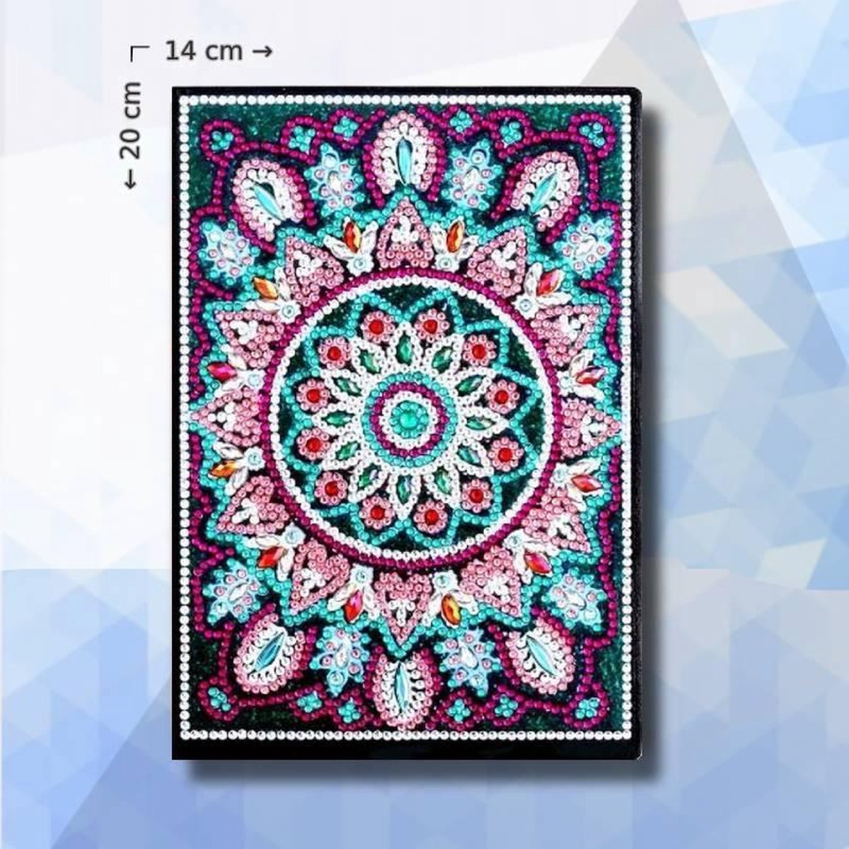 Diamond painting Notitieboekje pakket Paarse Mandala - ronde steentjes