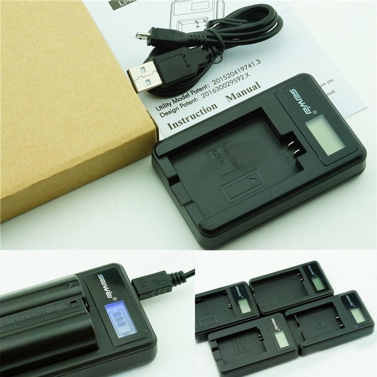 LCD usb Oplader Fuji NP-50 Pentax D-LI68 KODAK KLIC-7004