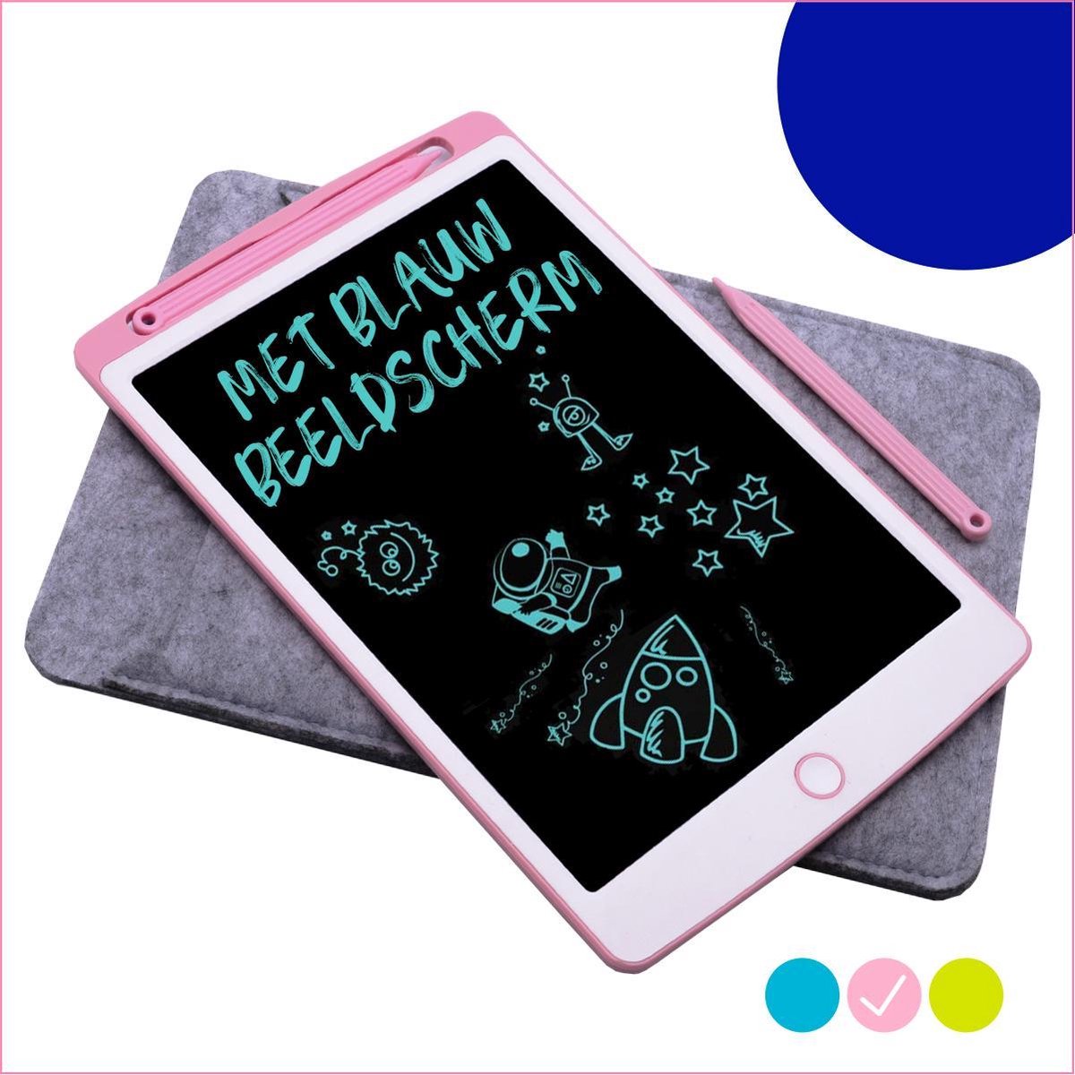 Must-Have for Kids® | LCD Tekentablet Kinderen "Roze" 10 inch – Speelgoed Meisjes & Jongens - Met Hoesje & Extra Pen - Schrijfbord - Tekenbord – Tekenen - Kids Tablet