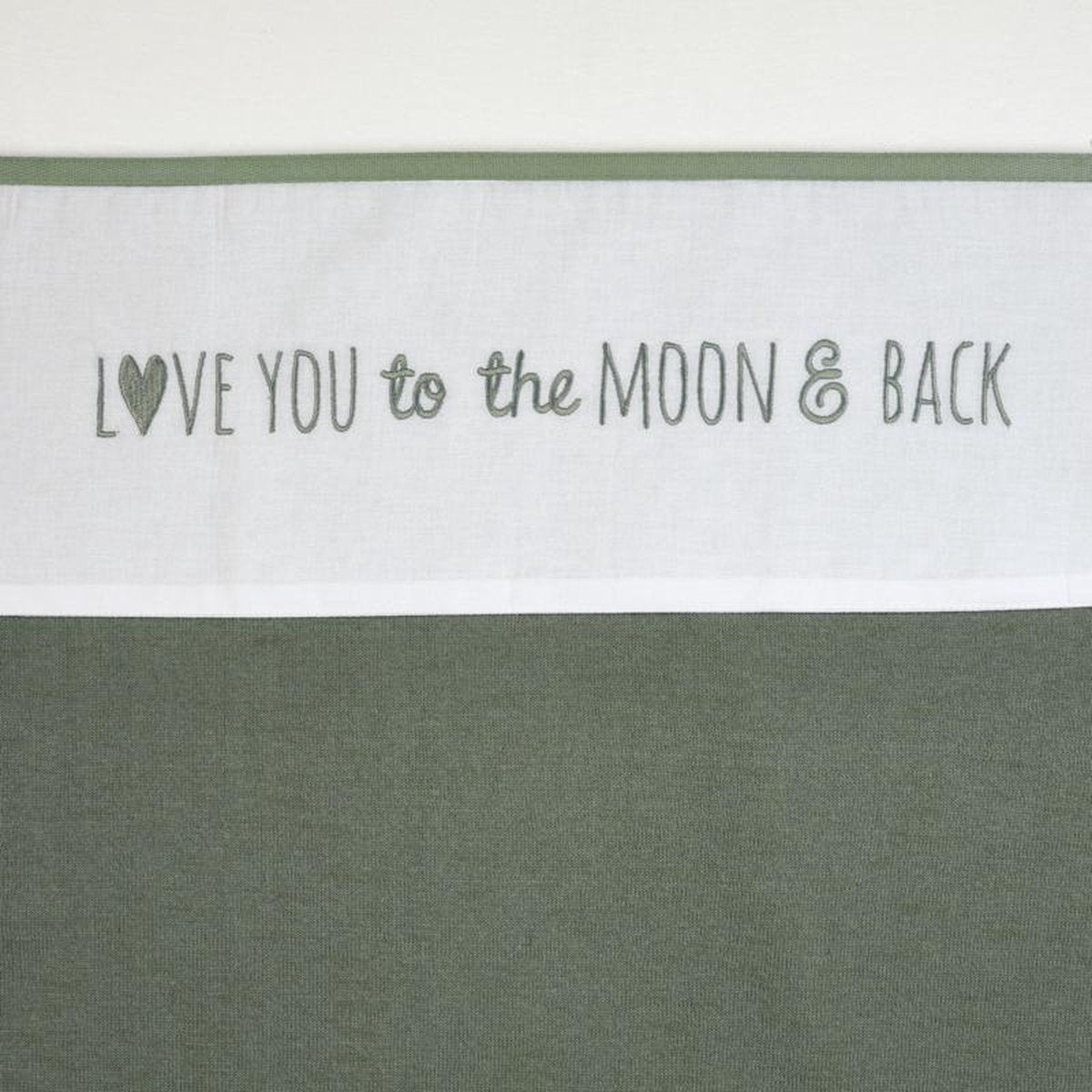 MEYCO | Ledikantlaken | Love You to the Moon and Back | Forest Green | 100% Katoen | 100 x 150 cm