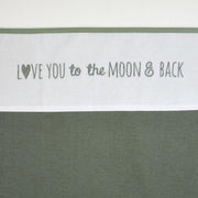 MEYCO | Ledikantlaken | Love You to the Moon and Back | Forest Green | 100% Katoen | 100 x 150 cm