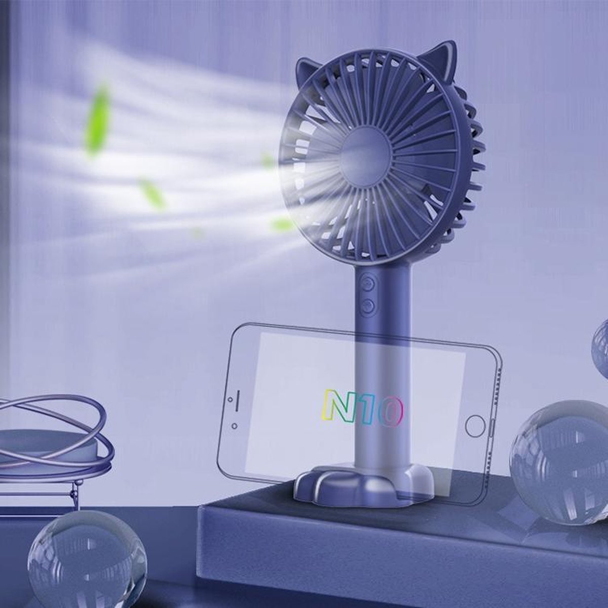 N10 Multifunctionele handheld desktophouder Elektrische ventilator