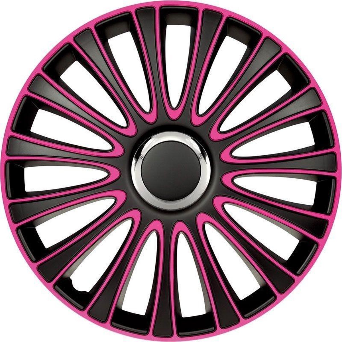 Autostyle Wieldoppen 15 inch LeMans Zwart/Roze - ABS