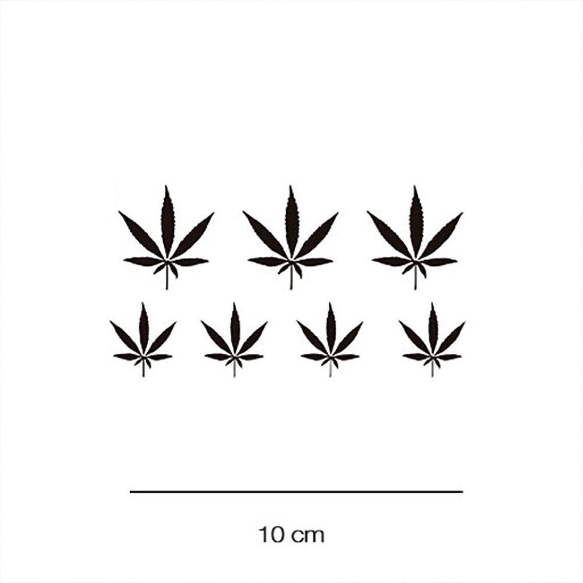 Weedblaaadjes plaktattoo | 2 stuks