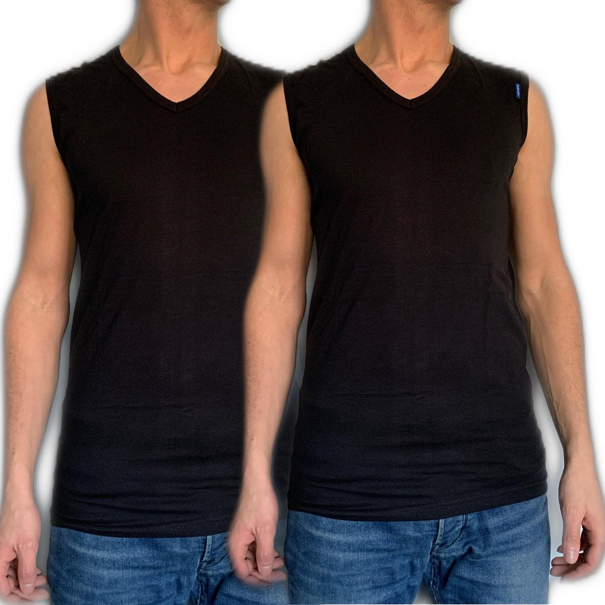 Embrator 2-pack mannen Tank-Top V-hals zwart maat M