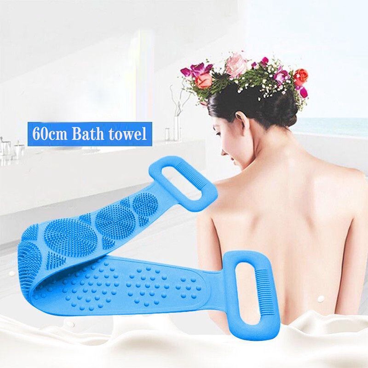 Scrubben - Rug scrubben - Handdoek scrub - Douche - Bad - Blauw