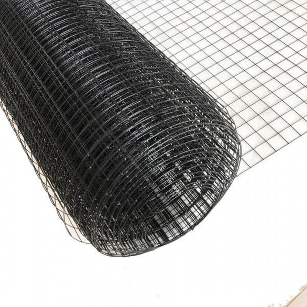 Volieregaas 12 x 12mm 1.2mm 100cm 10m Zwart gepoedercoat RVS