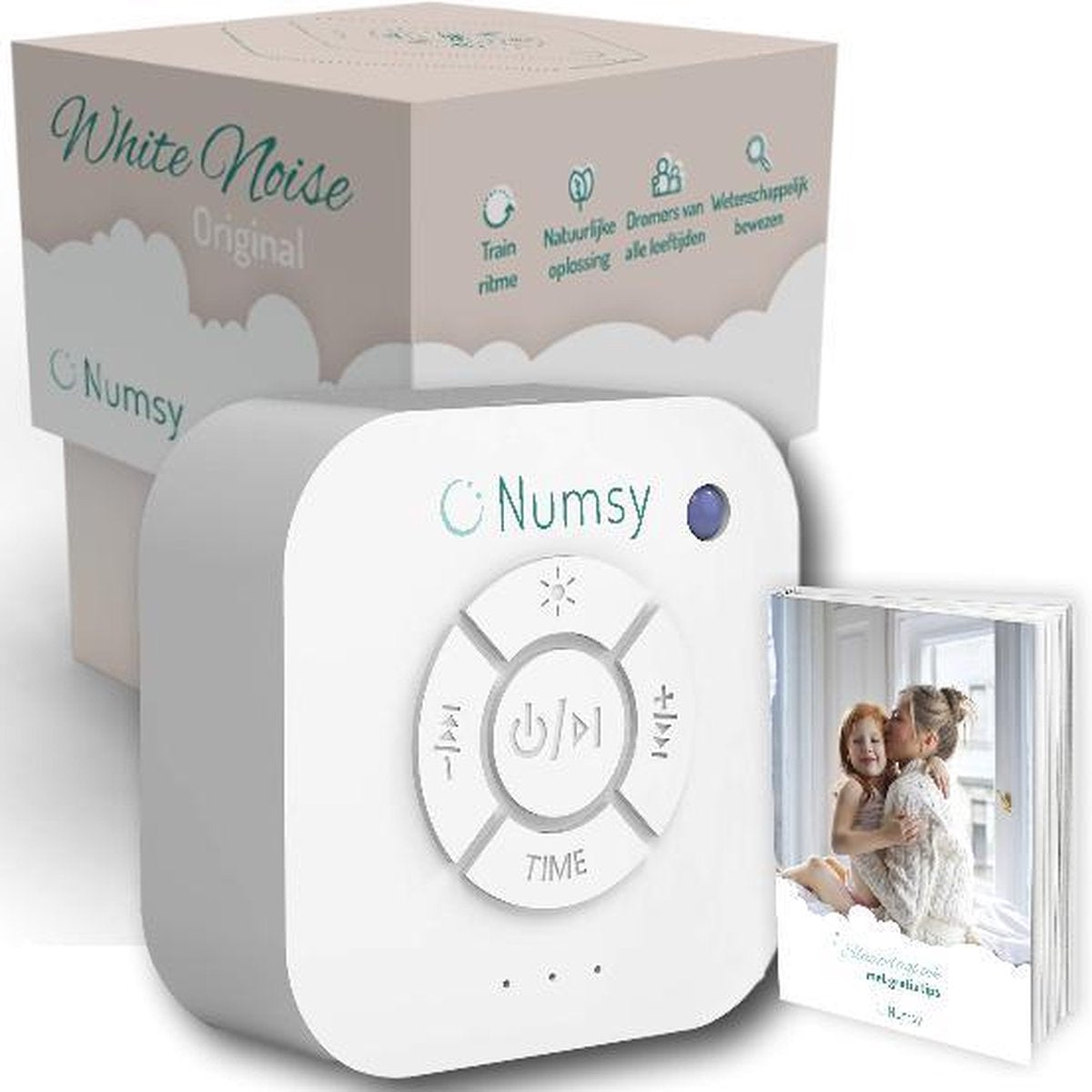 Numsy® Original White Noise Machine Baby - Slaaptrainer - Witte Ruis Baby - Slaaphulp - Slaap Geluidsmachine - Muziekdoosje