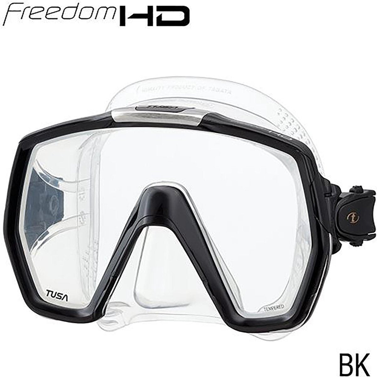 Tusa Freedom HD Masker helder siliconen met zwart frame