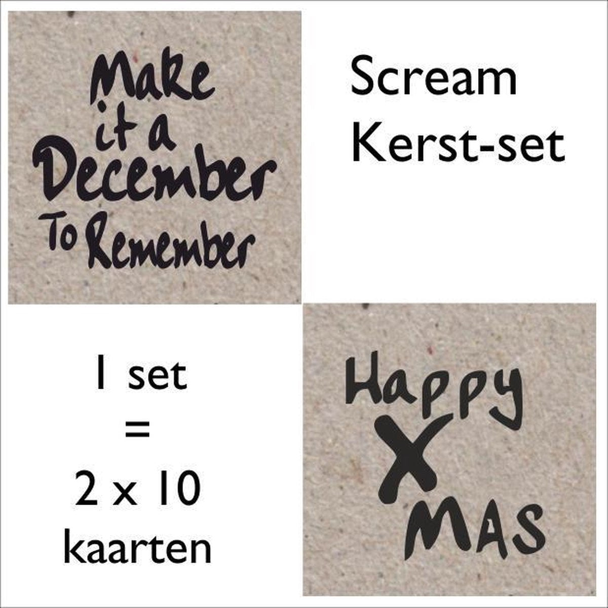 Scream Kerstkaarten  - 2 x 10 stuks - 15 x 15 cm