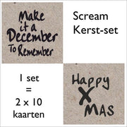 Scream Kerstkaarten  - 2 x 10 stuks - 15 x 15 cm