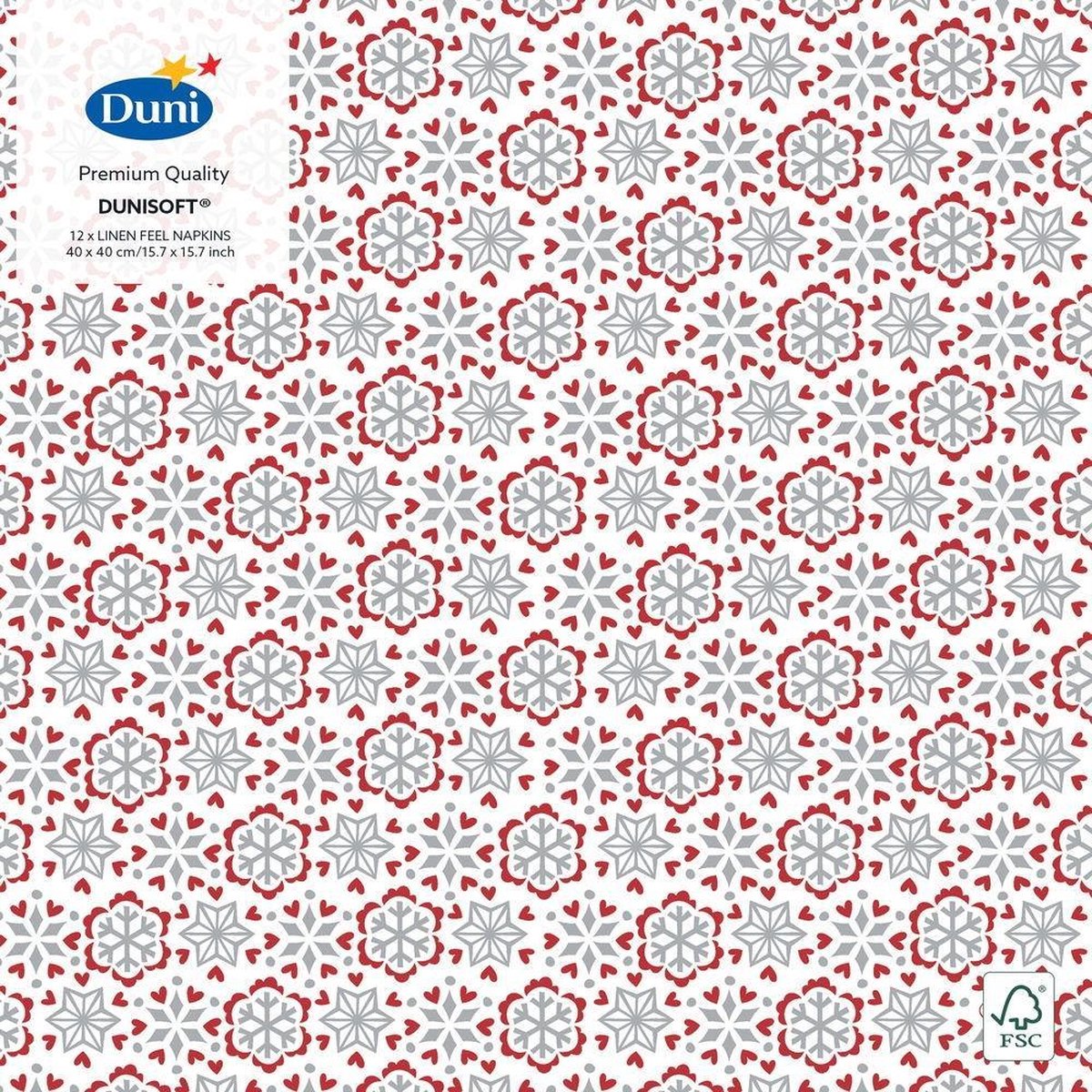 Duni Servetten Scandi Air-laid 40 Cm Papier Wit 12 Stuks